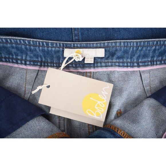 Boden Womens Denim Jean Skirt UK 8 US 4 Blue Red Piping T0216 NWT - Picture 7 of 7